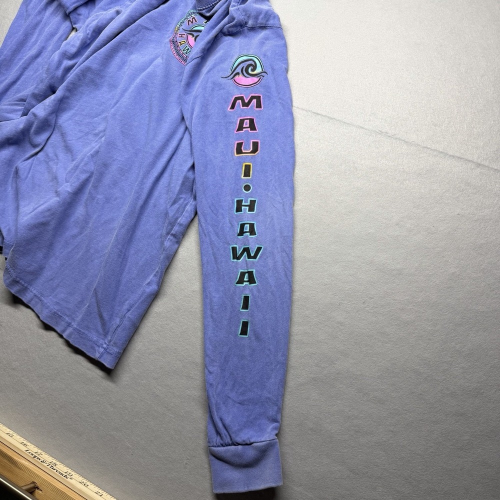 U.S Vintage Maui Hawaii Long Sleeve T-Shirt Size S Washed Blue - Picture 6 of 8